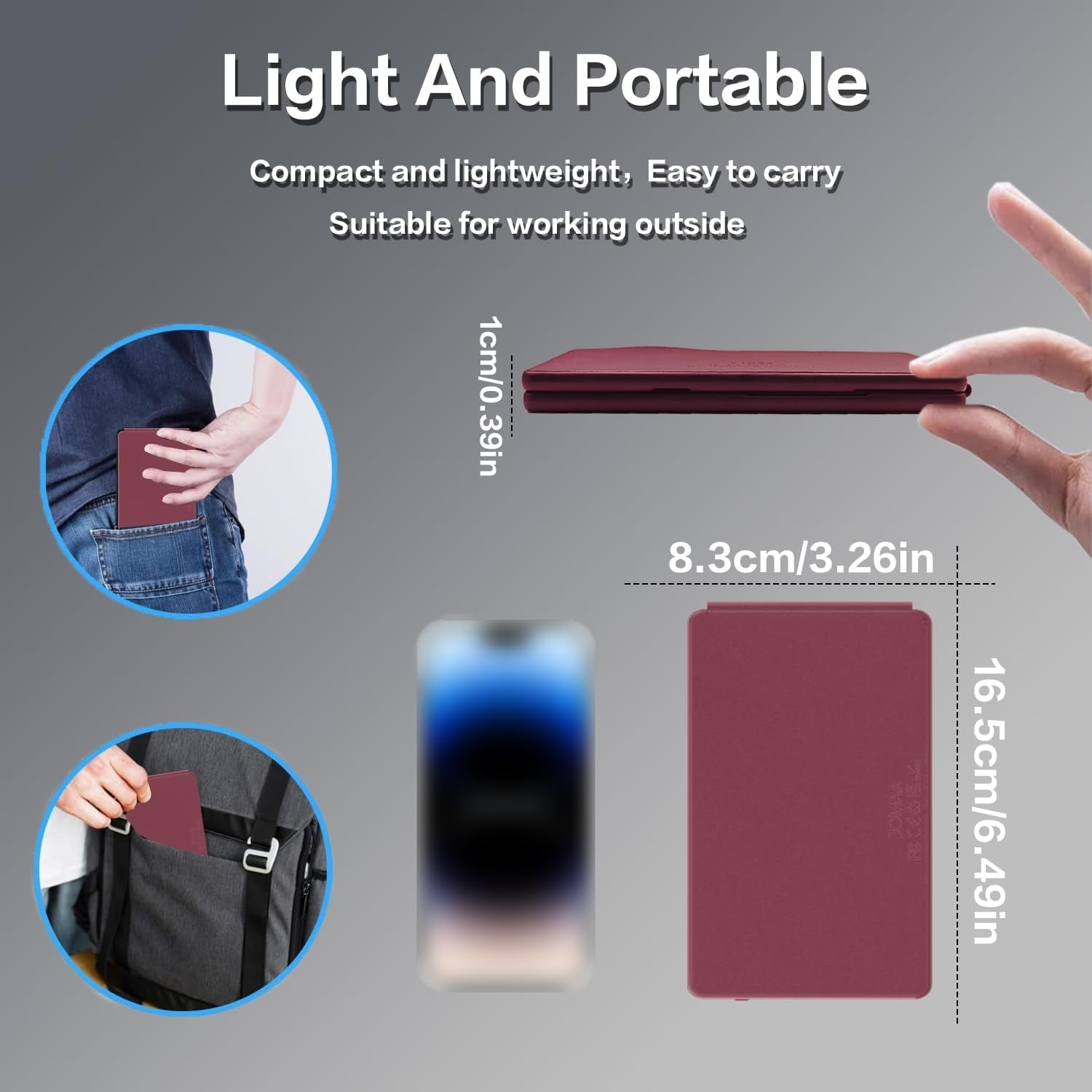 NÖRDIC Bluetooth-tastatur med touchpad, ultratynt og bærbart for Windows, Mac, iOS og Android, US-layout