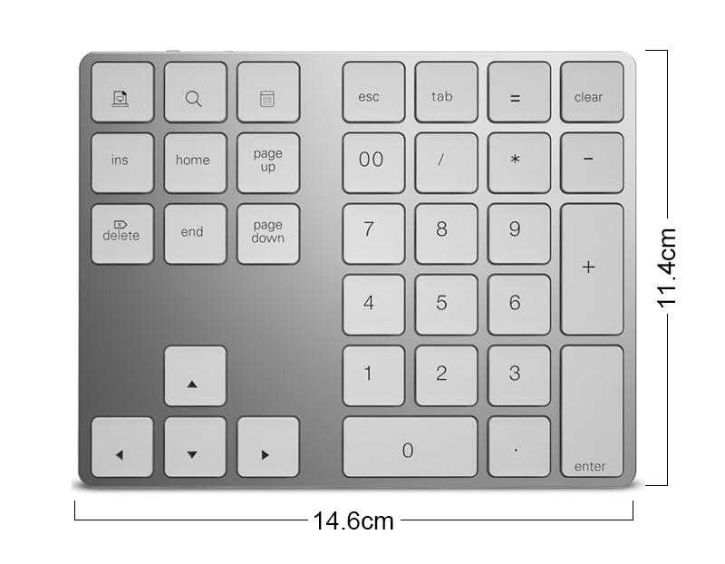 NÖRDIC Bluetooth numeriskt tangentbord 34keys Windows iOS Android