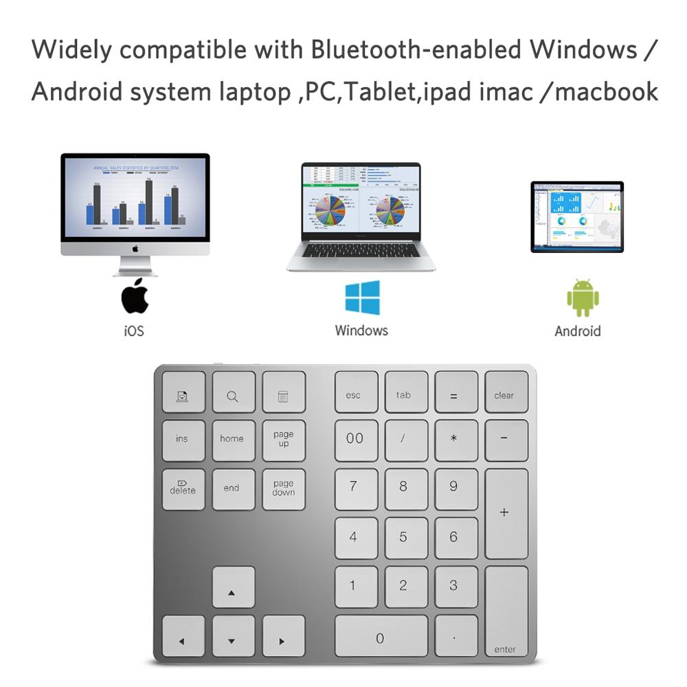 NÖRDIC Bluetooth numerisk tastatur 34 taster Windows iOS Android