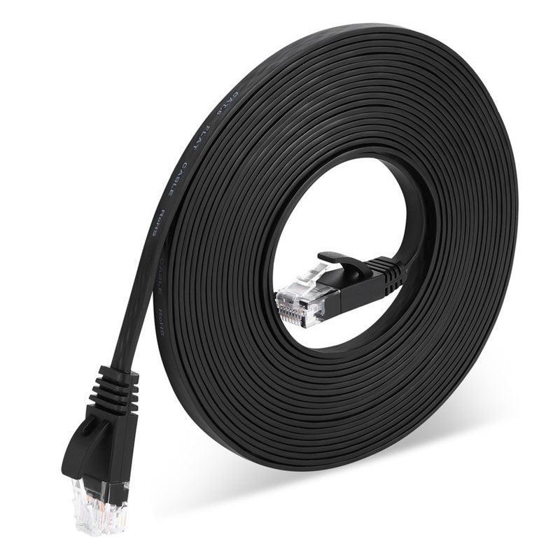 NÖRDIC CAT6 U / UTP Flat Network Cable 5M 250MHz Båndbredde og 10Gbps Overføringshastighet Svart