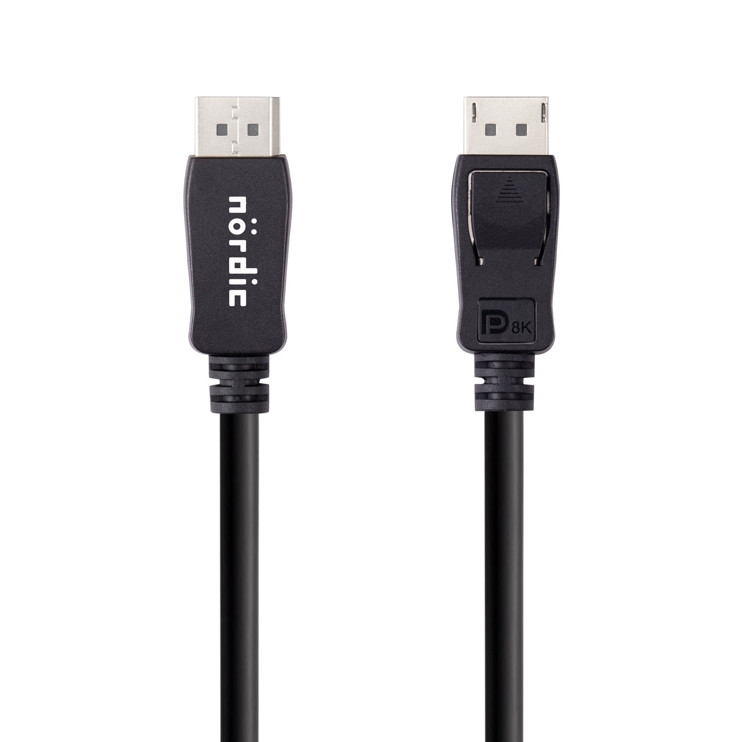 NÖRDIC CERTIFIED CABLES 3m nylonflettet Displayportkabel 1.4 UHD 8K60Hz 4K144Hz HBR3 32,4Gbps 10-bit HDR PVC