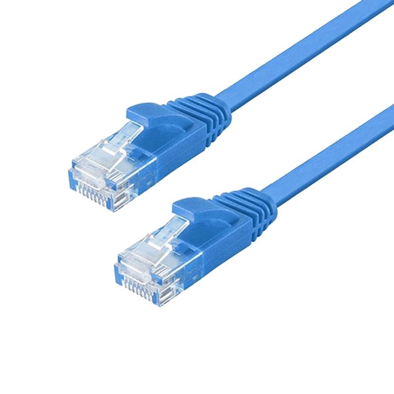 NÖRDIC Cat6 U / UTP flat nettverkskabel 30cm 250MHz båndbredde og 10Gbps overføringshastighet blå