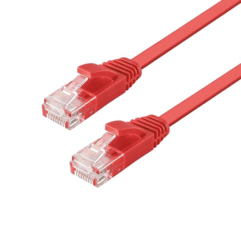 NÖRDIC Cat6 U / UTP flat nettverkskabel 5m 250MHz båndbredde og 10Gbps overføringshastighet rød