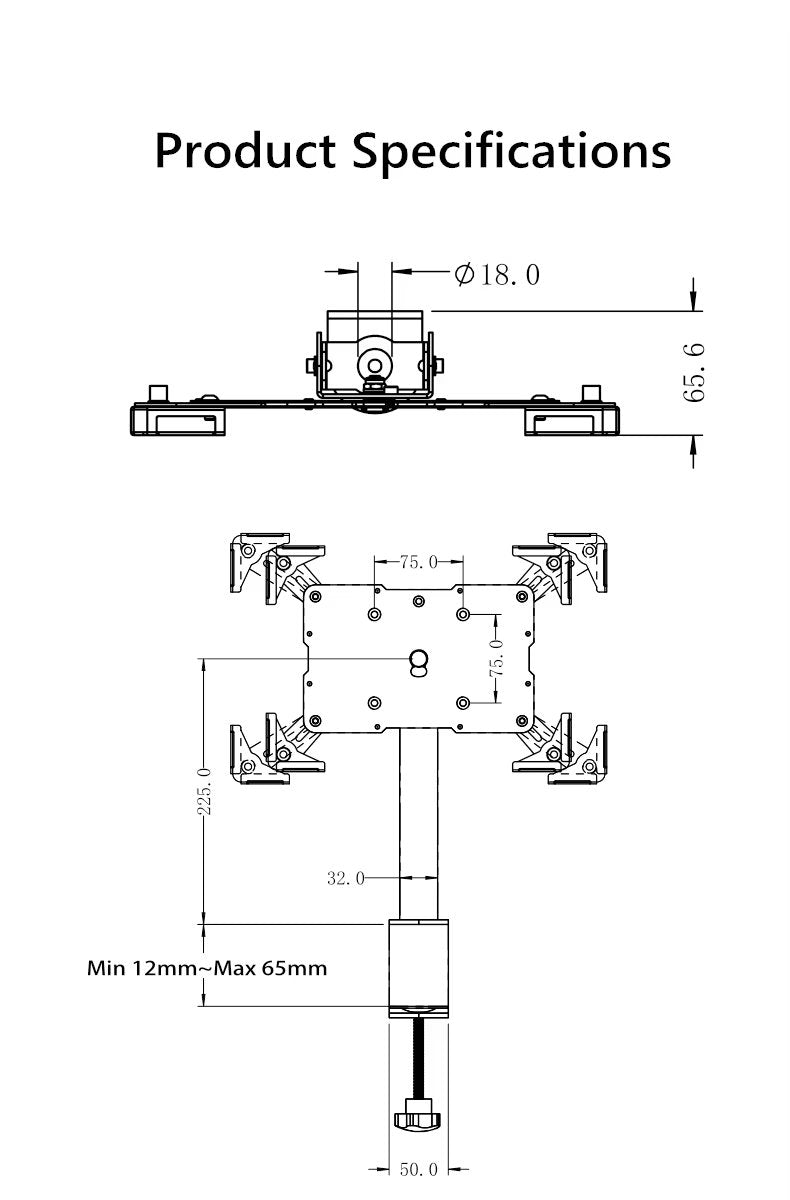 NÖRDIC Bordstativ for nettbrett 7-13" tilt 180 grader roter 360 grader