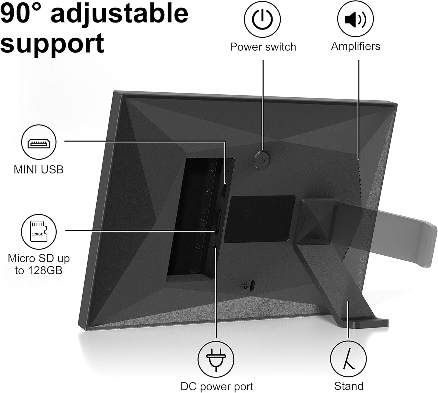 NÖRDIC Digital Fotoramme 10.1" 1280 x 800 IPS med Pekskjerm