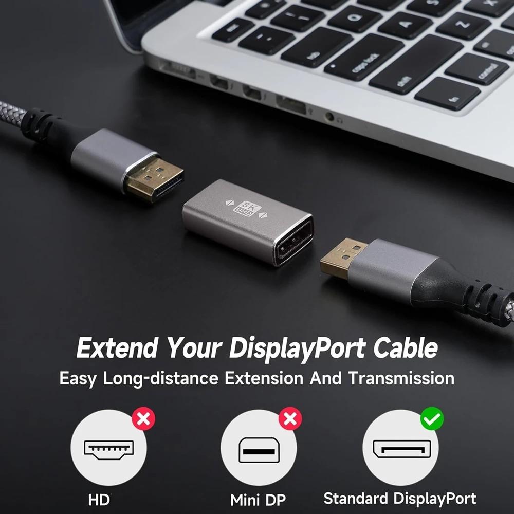 NÖRDIC Displayport-adapter hunn til hunn 8K60Hz 4K144/120/60Hz