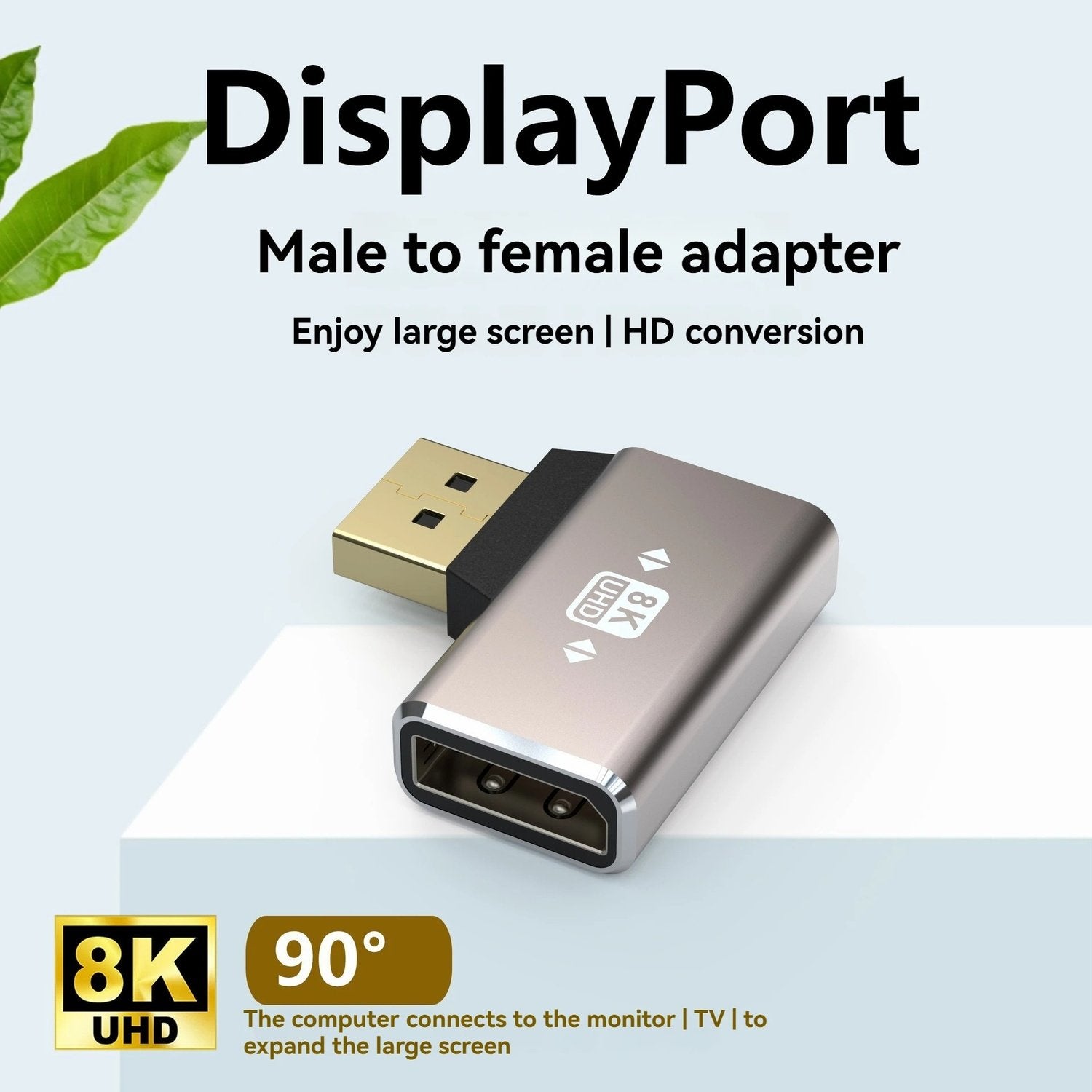 NÖRDIC Displayport-adapter hann til hunn 8K60Hz 4K144/120/60Hz