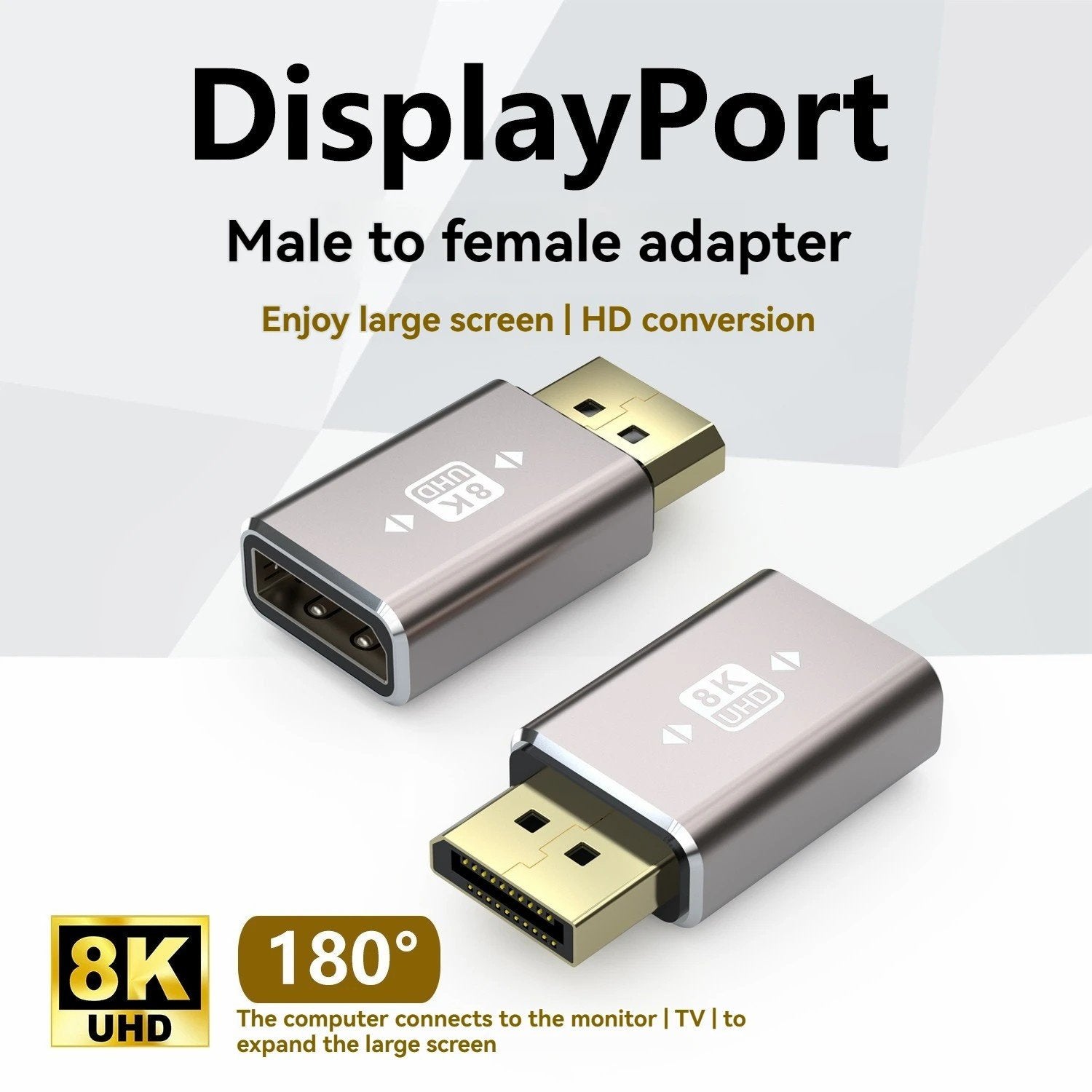 NÖRDIC Displayport-adapter hann til hunn 8K60Hz 4K144/120/60Hz