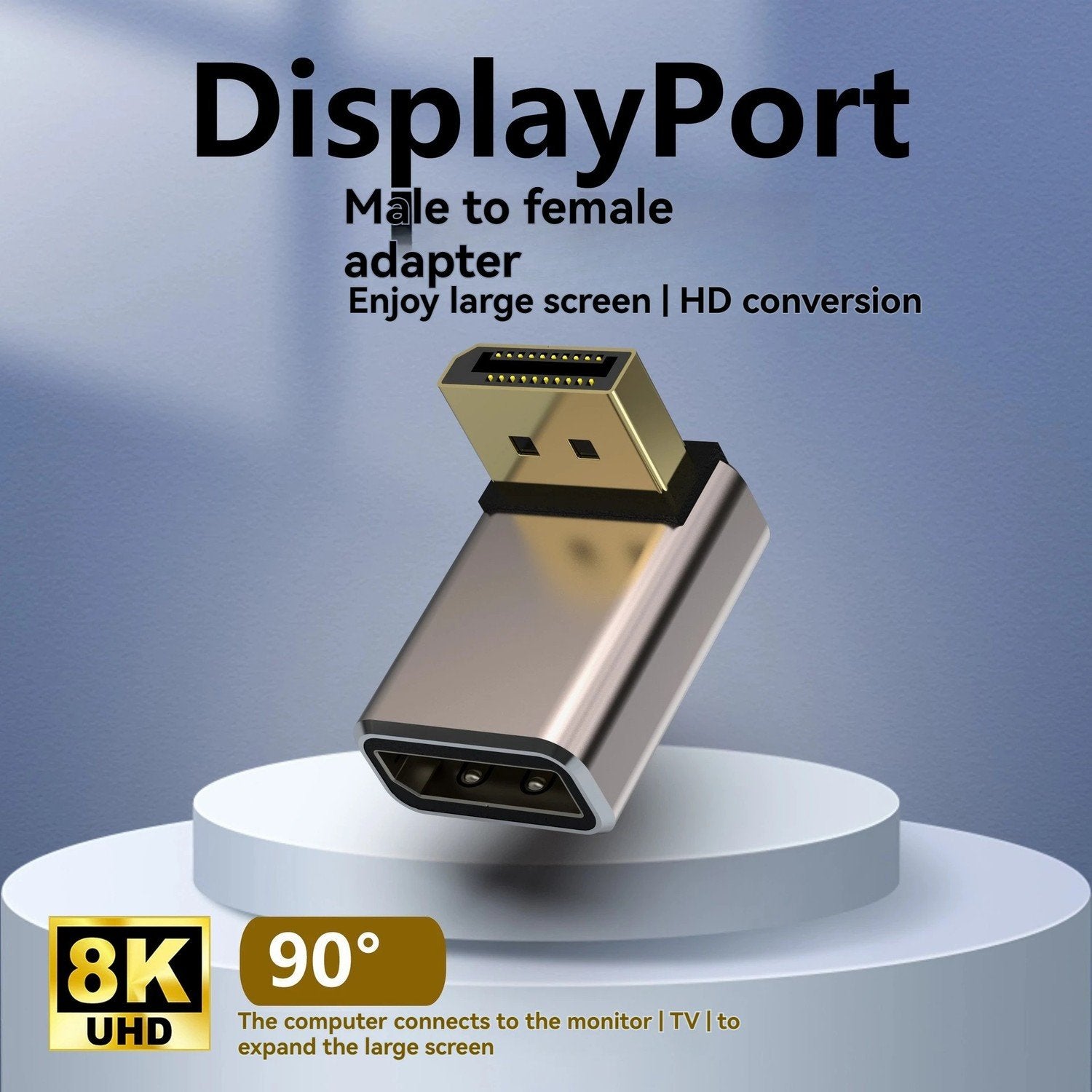 NÖRDIC Displayport-adapter hann til hunn 8K60Hz 4K144/120/60Hz