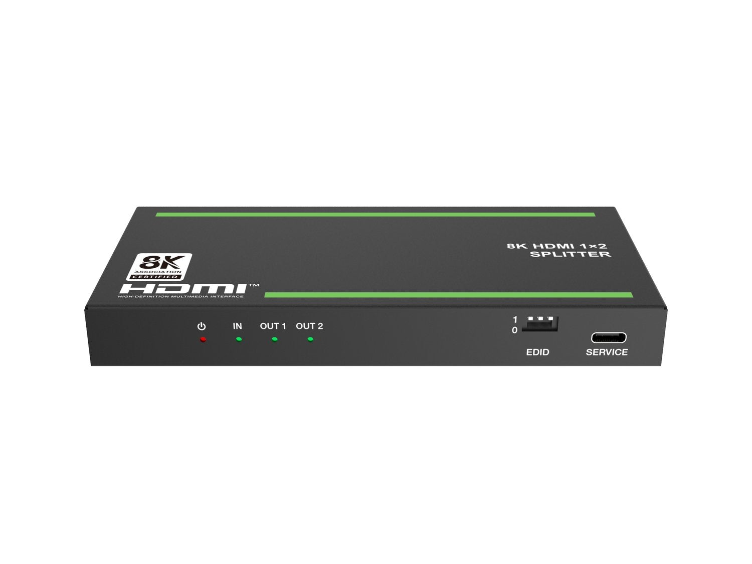 NÖRDIC HDMI 1 to 2 Splitter 8K0Hz 4K120Hz with extractor Optical SPDIG and stereo HDCP 2.3 HDR10+ EDID Dolby ATMOS