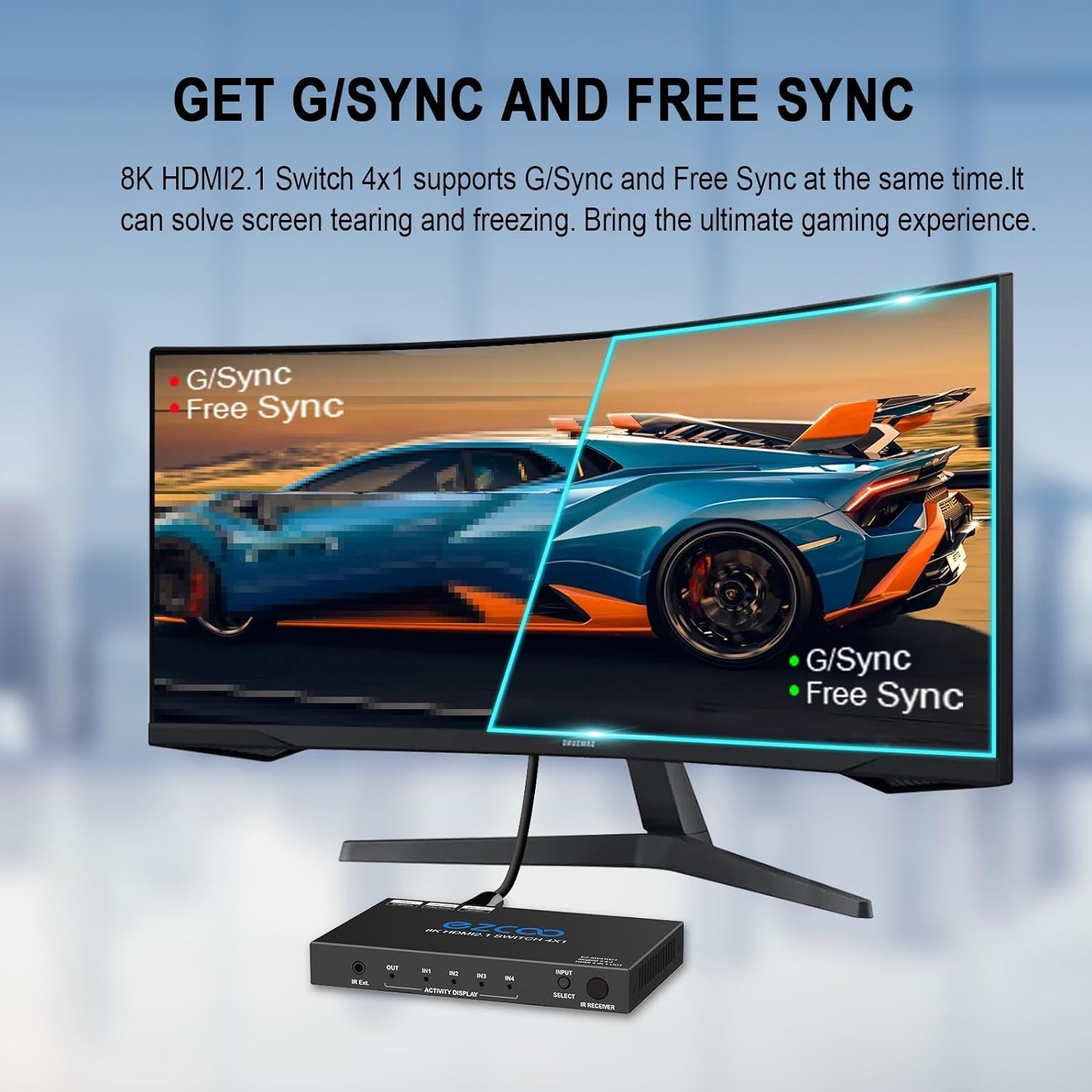 NÖRDIC HDMI 2.1  Switch 4 to 1 48Gbps with eARC with CEC LPCM 7.1CH, Dolby TrueHD, and DTS-HD Master Audio, DOLBY Atmos