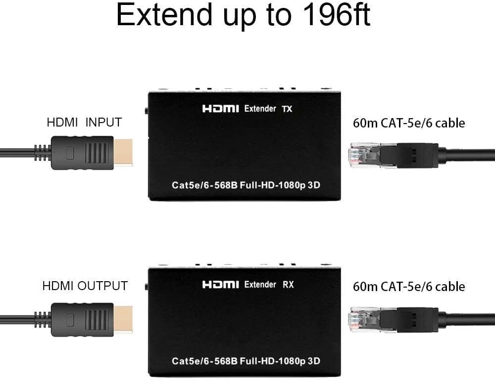 NÖRDIC HDMI-forlenger over Cat5e/6 med støtte for 3D, 1080p/60Hz og IR