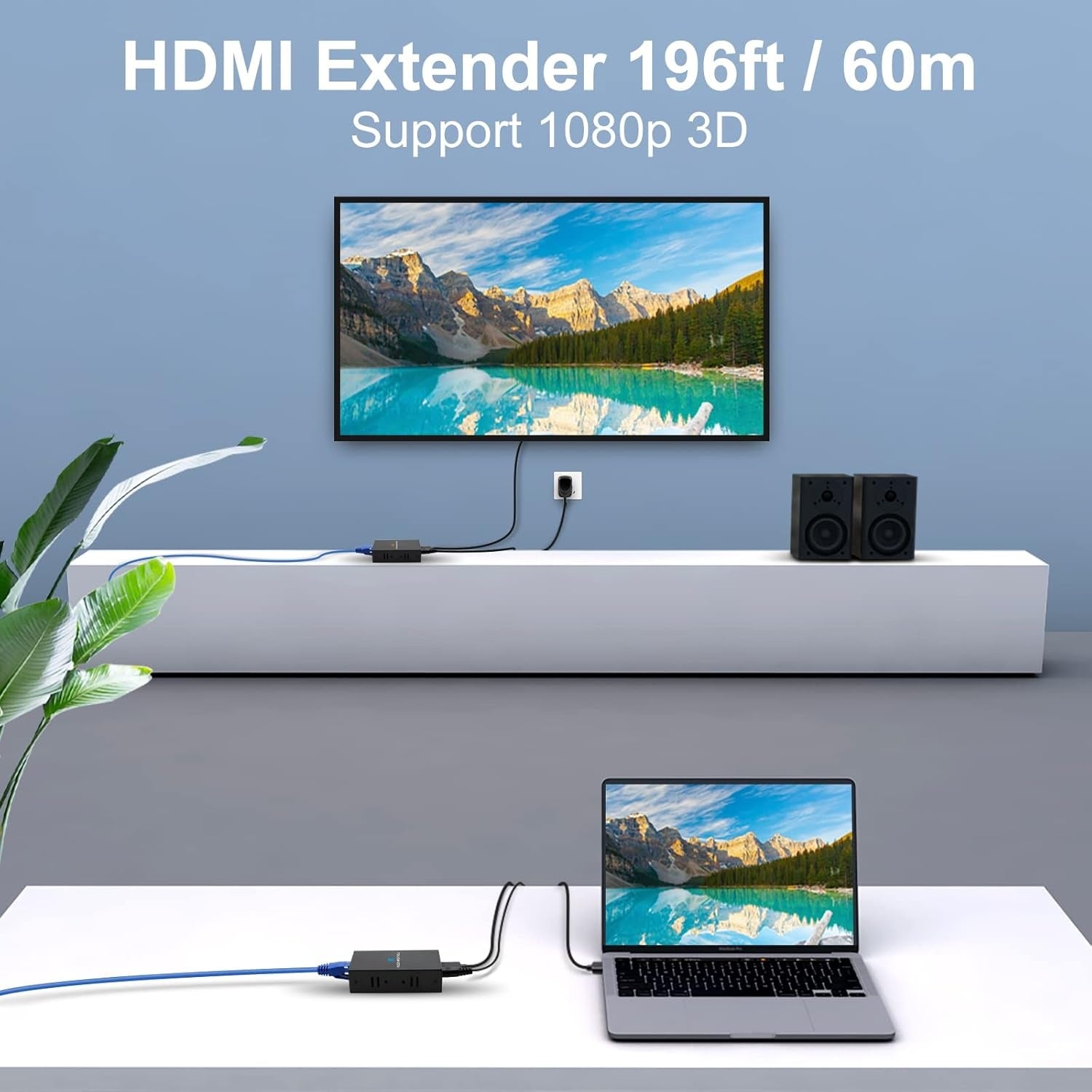 NÖRDIC HDMI-forlenger over Cat5e/6 med støtte for 3D, 1080p/60Hz og IR