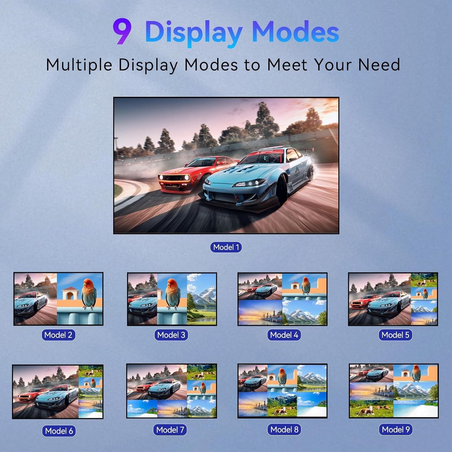 NÖRDIC HDMI Multi-Viewer 6 in 1 Out Sømløs Switcher 1080P HDMI HUB-switch for flere innganger, splitter for flere skjermer