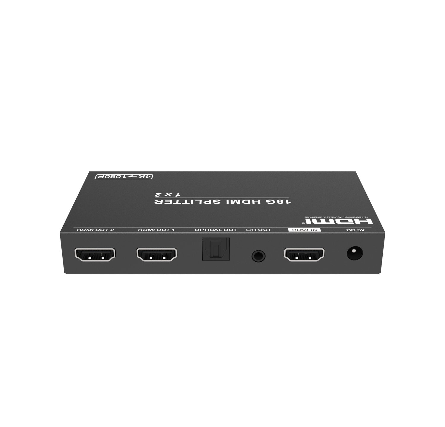 NÖRDIC 4K HDMI 2.0b Splitter 1 til 2 & Extractor Optisk SPDIF & Stereo HDR EDID Dolby True HD, Digital Plus, DTS-HD Master