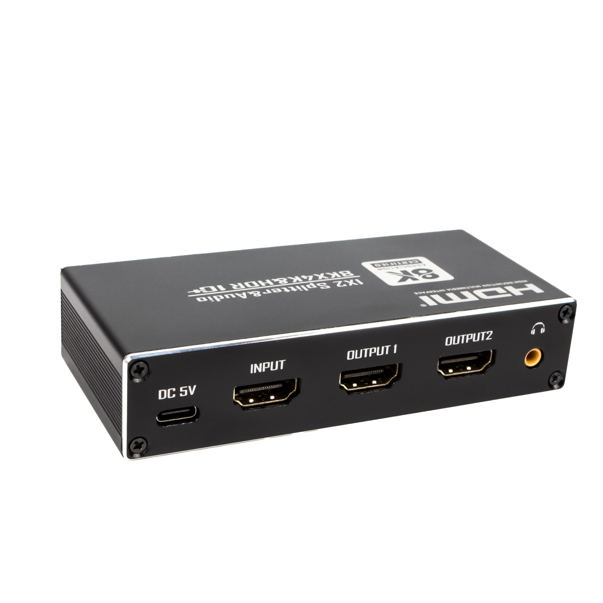 NÖRDIC HDMI 2.1 Splitter 8K60Hz 1 til 2 med innebygd extractor for SPDIF/koaksial/stereo