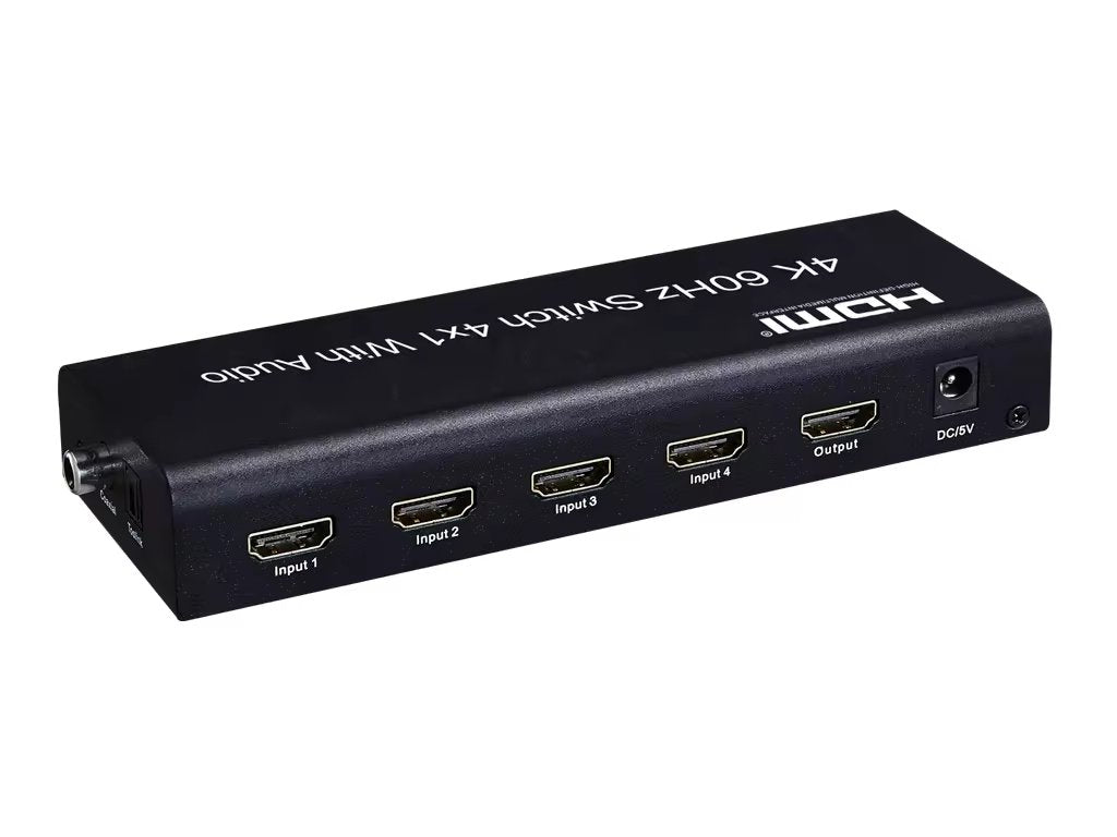 NÖRDIC HDMI Switch 4 til 1 Ultra HD 4K60Hz 4: 4: 4 HDCP2: 2 HD10 SPDIF og Stereo Dolby DTS HD PS3 / 4/5, Xbox, Chromecast, Nintendo Switch