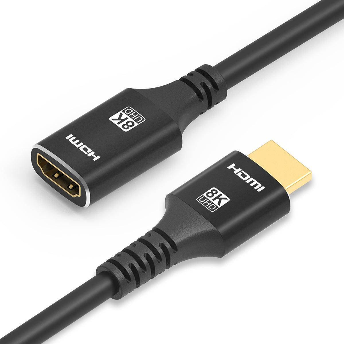 NÖRDIC HDMI skjøtekabel 1m 8K60Hz 4K144 HDMI 2.1 48Gbps Ultra High Speed HDMI