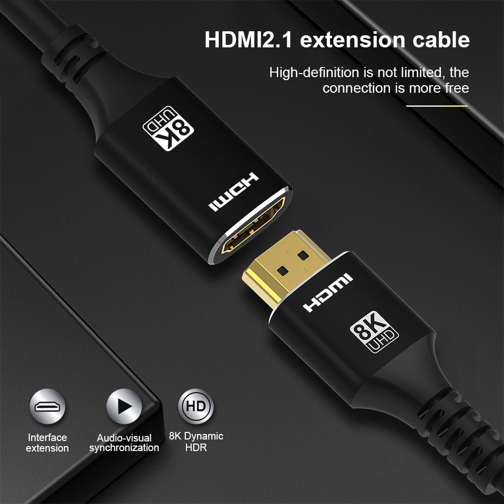 NÖRDIC HDMI skjøtekabel 1m 8K60Hz 4K144 HDMI 2.1 48Gbps Ultra High Speed HDMI