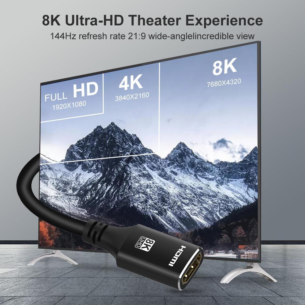 NÖRDIC HDMI skjøtekabel 1m 8K60Hz 4K144 HDMI 2.1 48Gbps Ultra High Speed HDMI