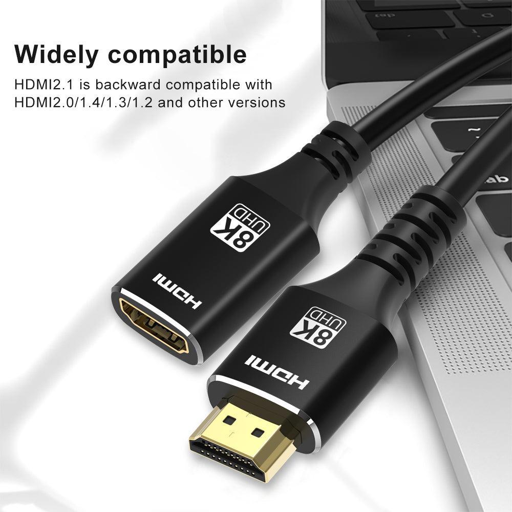 NÖRDIC HDMI skjøtekabel 1m 8K60Hz 4K144 HDMI 2.1 48Gbps Ultra High Speed HDMI