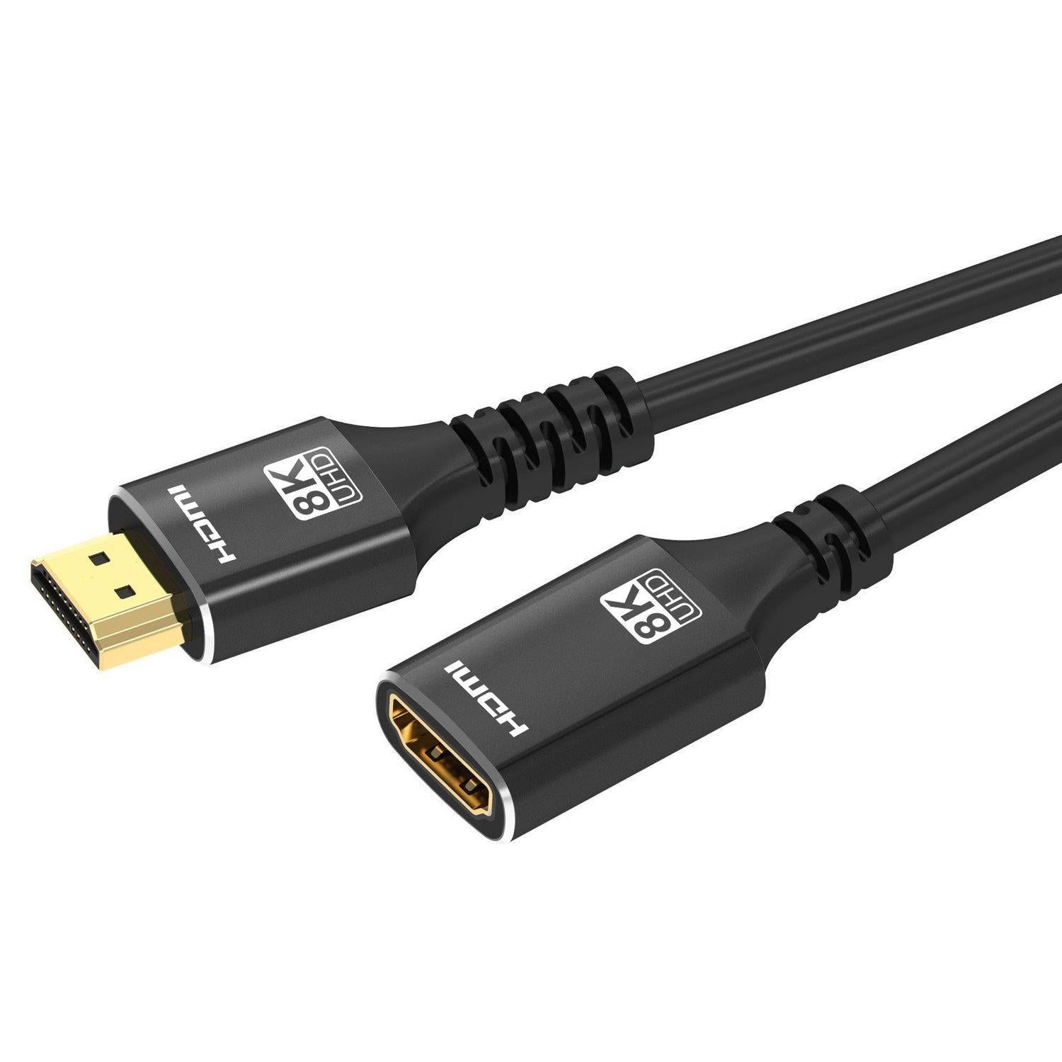 NÖRDIC HDMI skjøtekabel 1m 8K60Hz 4K144 HDMI 2.1 48Gbps Ultra High Speed HDMI