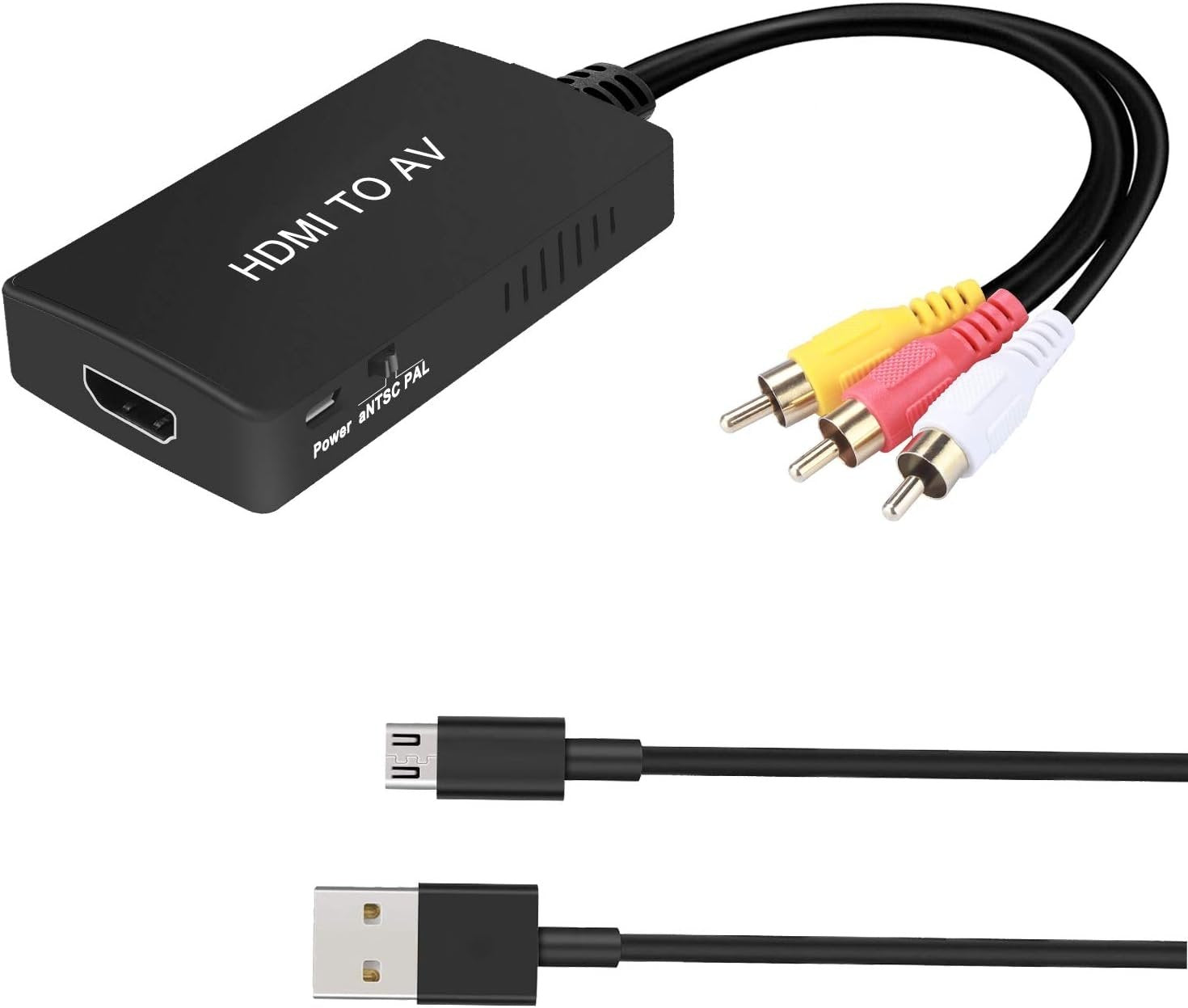 NÖRDIC HDMI til 3xrca CVBS kompositt videoadapter med lyd, oppløsning på opptil 1080p 1M