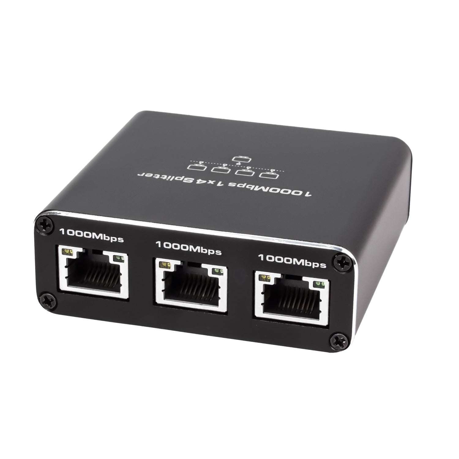 NÖRDIC LAN-splitter 1 til 4 1000 Mbps Gigabit Ethernet for datamaskin, laptop, switch, hub, ruter, digital-TV
