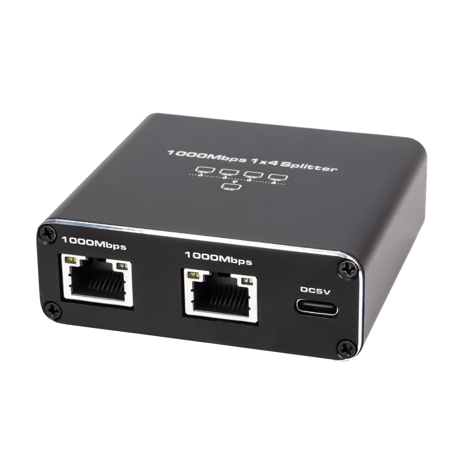 NÖRDIC LAN-splitter 1 til 4 1000 Mbps Gigabit Ethernet for datamaskin, laptop, switch, hub, ruter, digital-TV