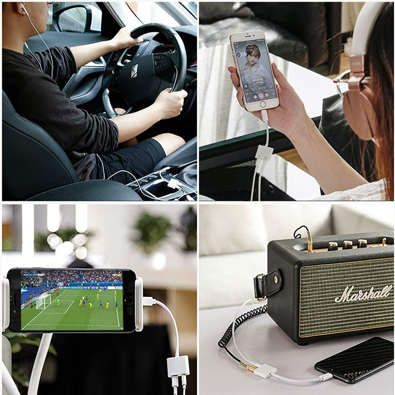 NÖRDIC Lightning Audio adapter med lading Non MFI
