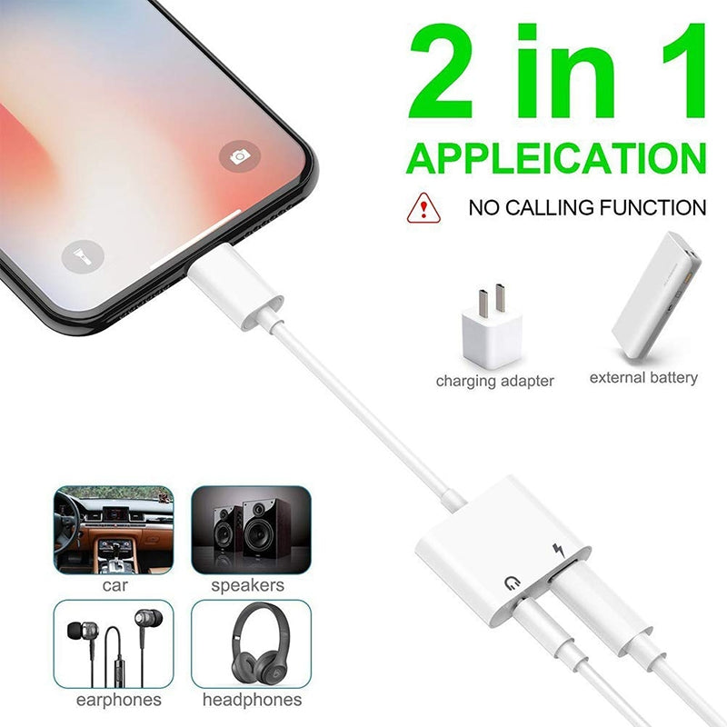 NÖRDIC Lightning Audio adapter med lading Non MFI