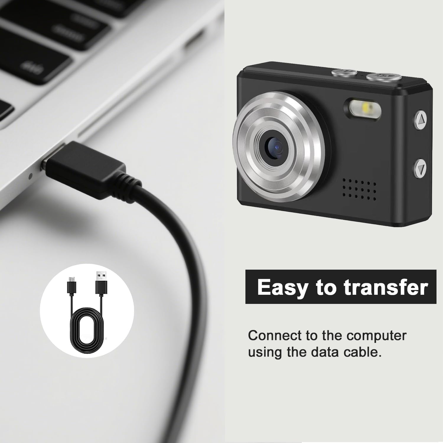 NÖRDIC Mini Digital Camera Keychain Tiny Pixel Hd 1080p Retro 0,96" screen