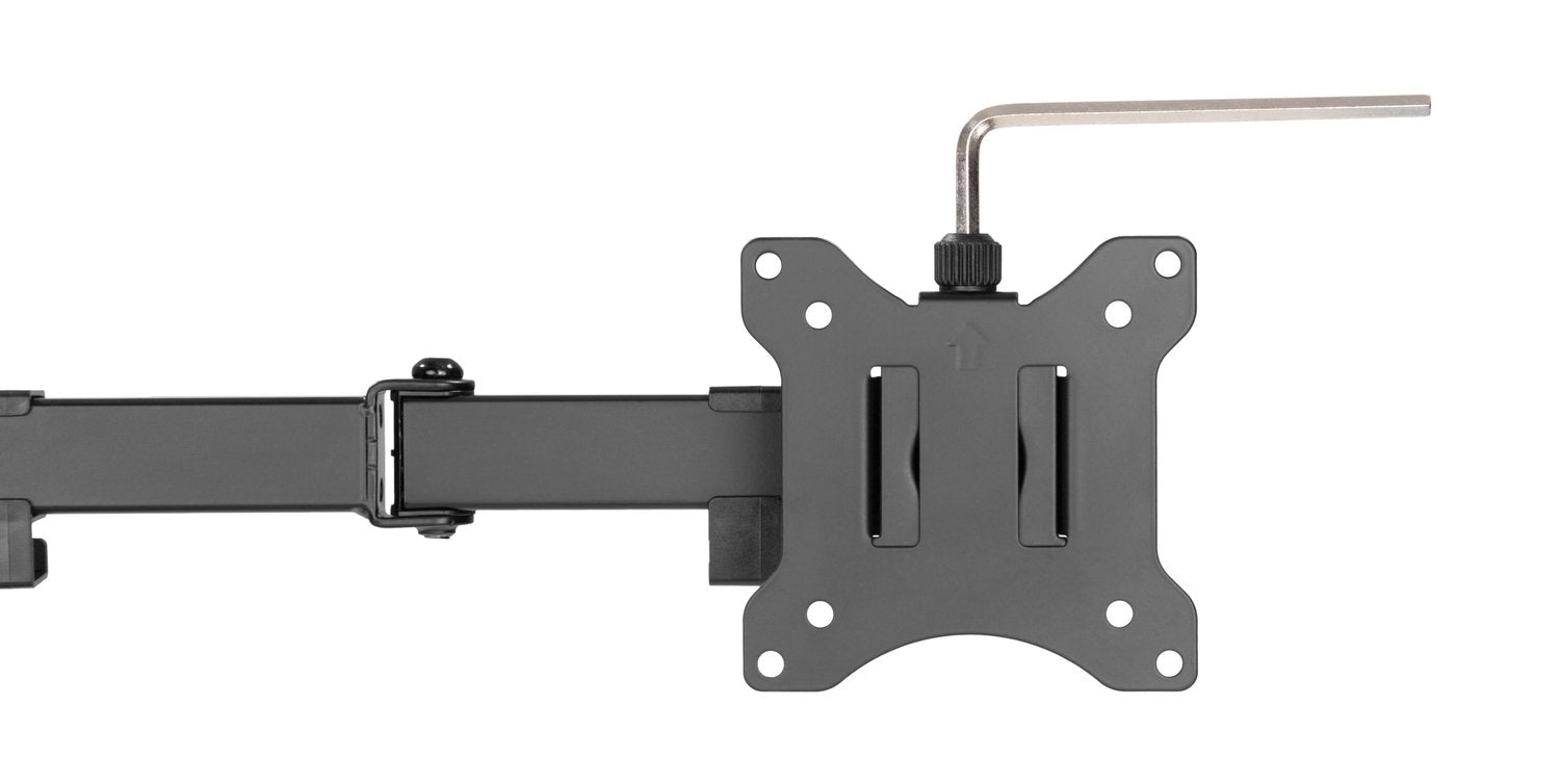 NÖRDIC Monitorarm bordstativ i stål for doble skjermer 17-32 tommer, vippbart og roterbart svart skjermfeste