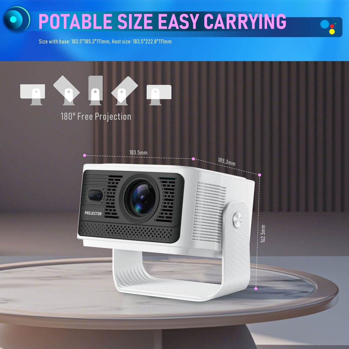 NÖRDIC Projektor Google-sertifisert 1080p 500 ANSI lumen 2.4/5G WiFi 6 Android 11