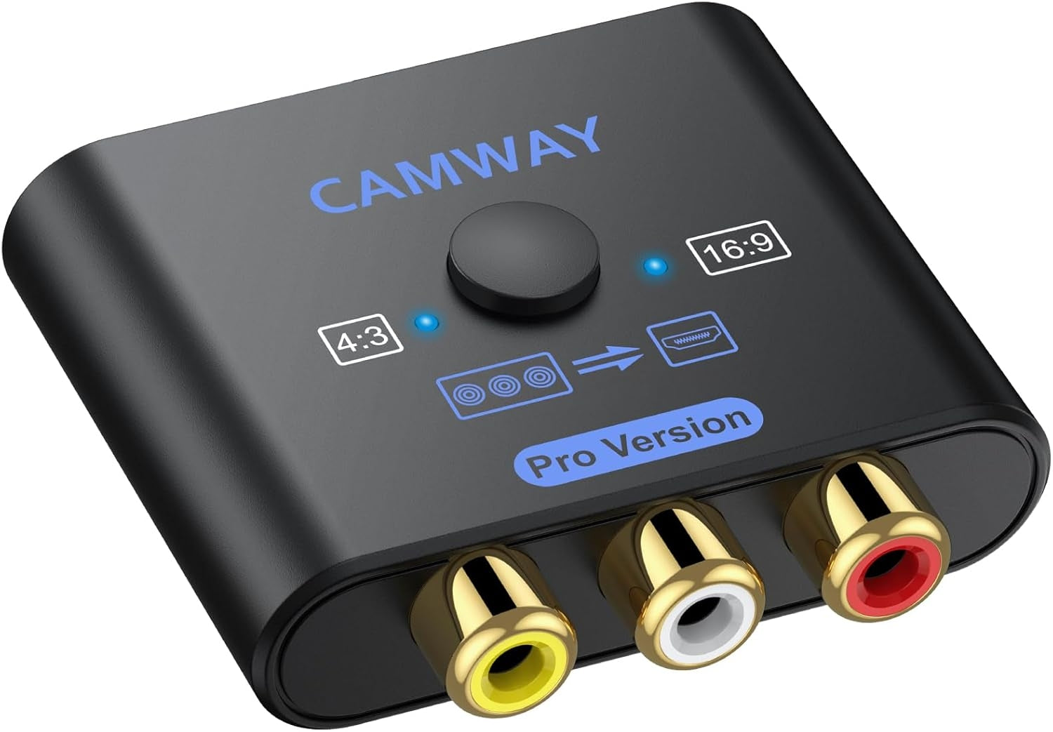 NÖRDIC RCA AV til HDMI-konverter 16:9/4:3 1080P Mini Composite CVBS Video- og Lydkonverter med støtte for PAL og NTSC