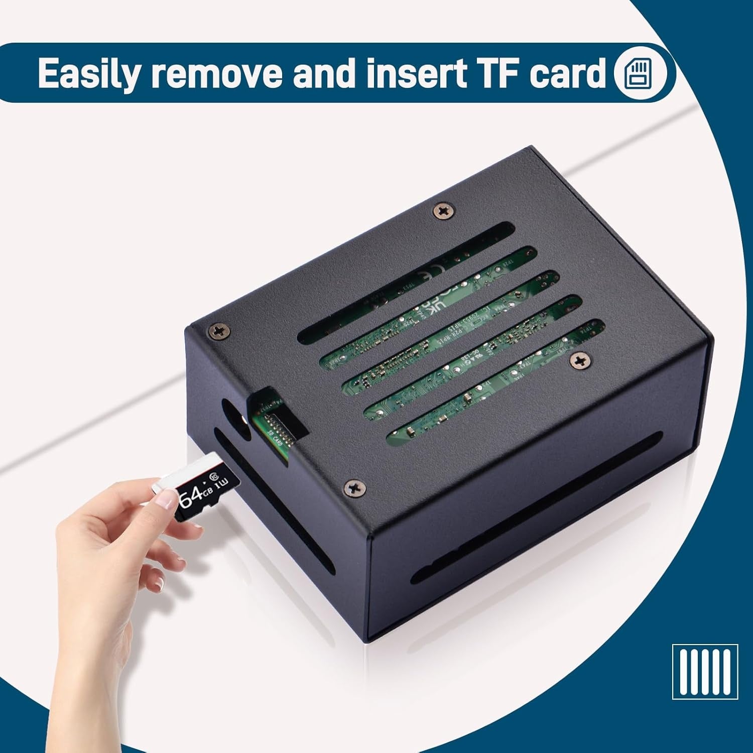 NÖRDIC Raspberry Pi 5-kabinett med Pi5-offisiell aktiv kjøler, støtte for PCIe M.2 NVMe SSD