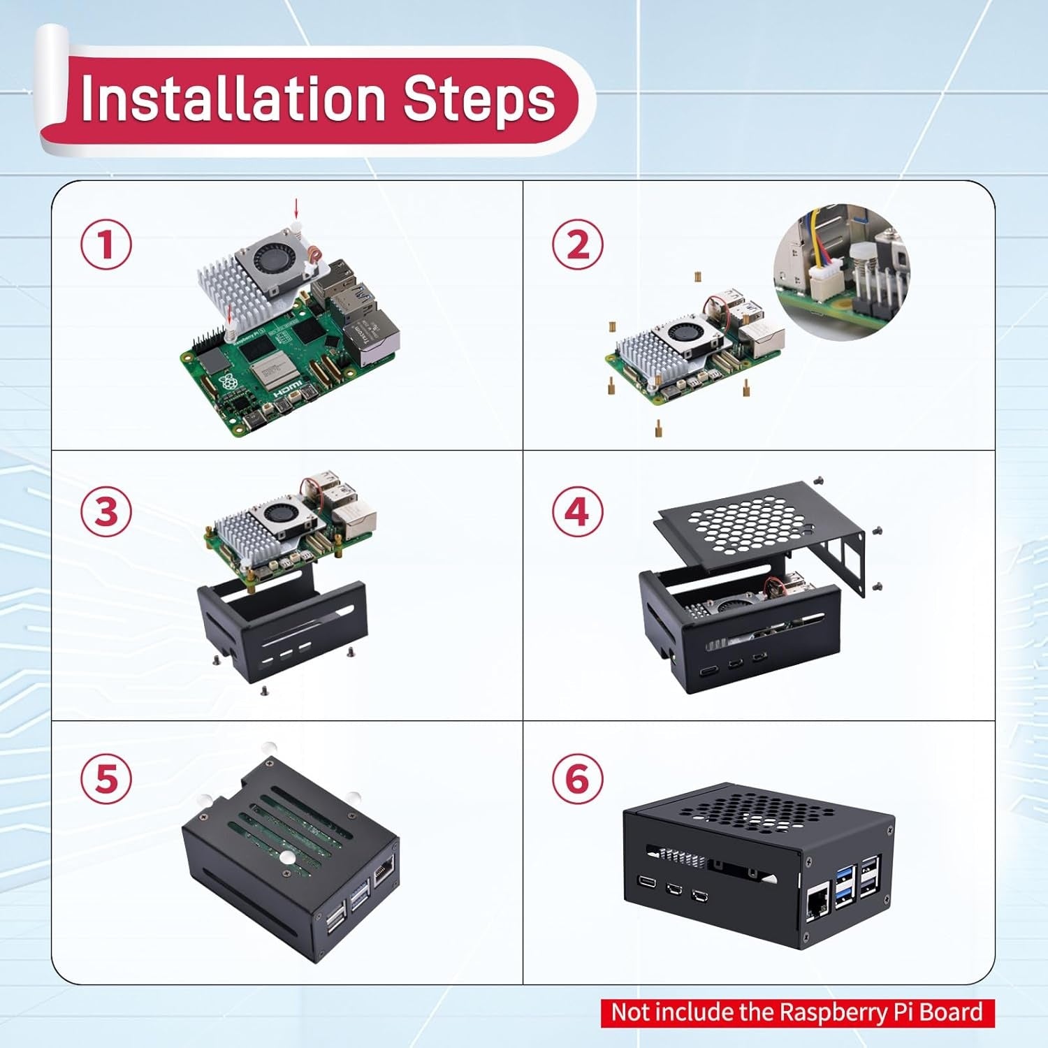 NÖRDIC Raspberry Pi 5-kabinett med Pi5-offisiell aktiv kjøler, støtte for PCIe M.2 NVMe SSD