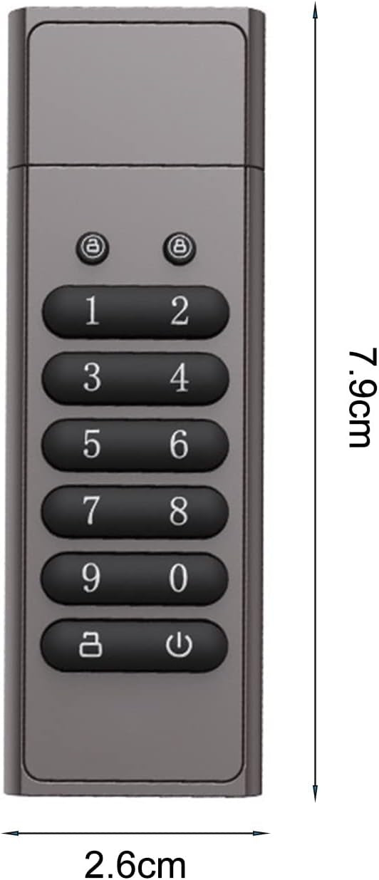 NÖRDIC Sikkert kryptert USB-minne med passordbeskyttelse og lås, AES-256-bit, USB 3.0 for personlig beskyttelse, 64 GB