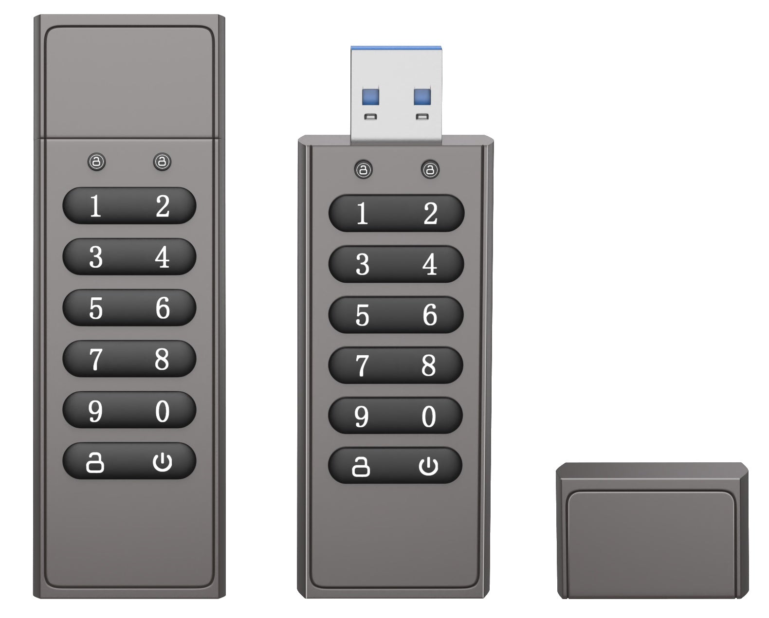 NÖRDIC Sikkert kryptert USB-minne med passordbeskyttelse og låsende AES-256-bit, USB 3.0-minne for personlig beskyttelse 128GB