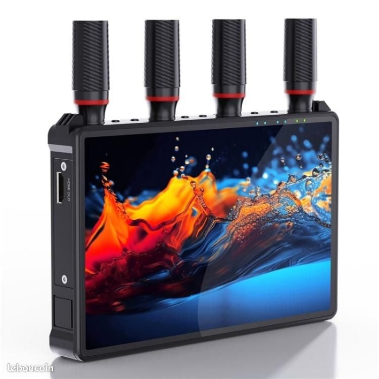 NÖRDIC Trådløs Bærbar 7" skjerm, video sender og mottaker, 2.4G/5.0G, 4k HDMI INPUT / 1080p OUTPUT, 400m