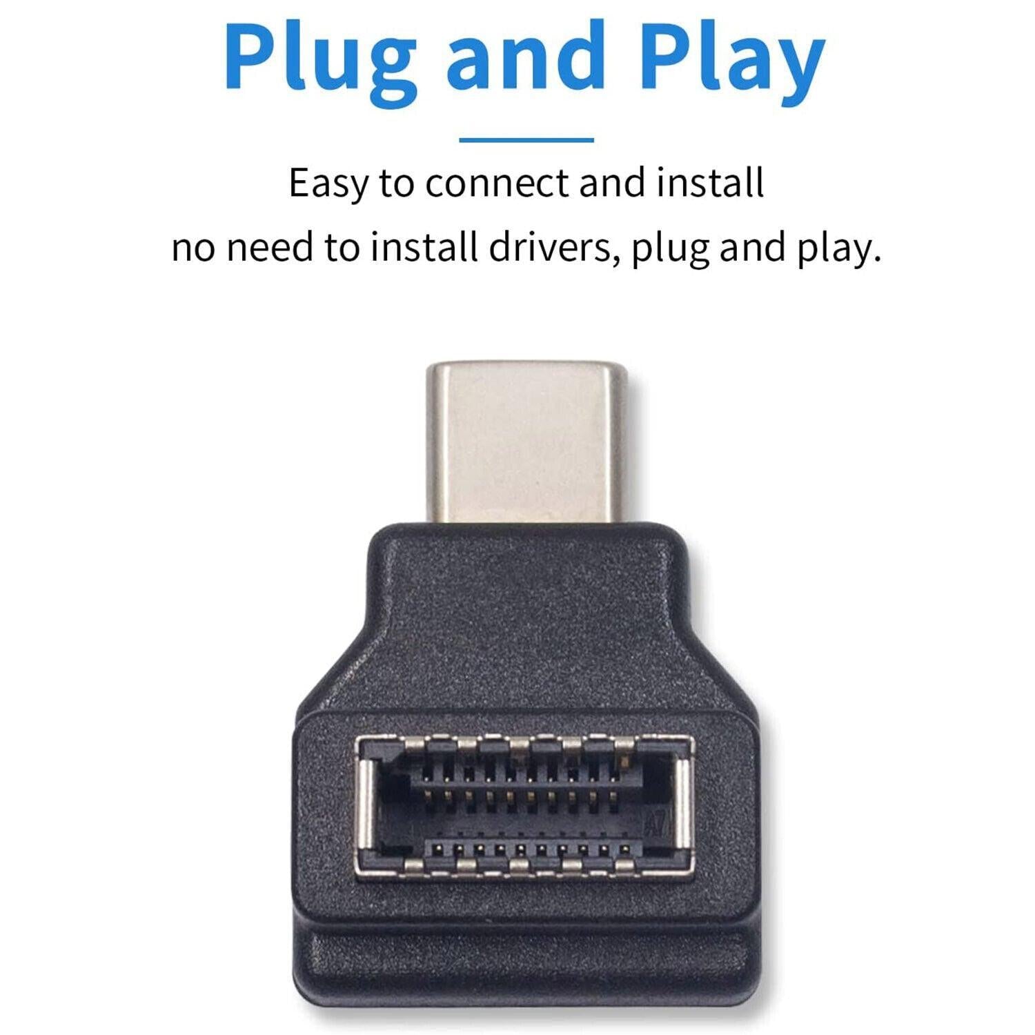 NÖRDIC Type E hunn til USB-C hann 90 graders vinklet adapter