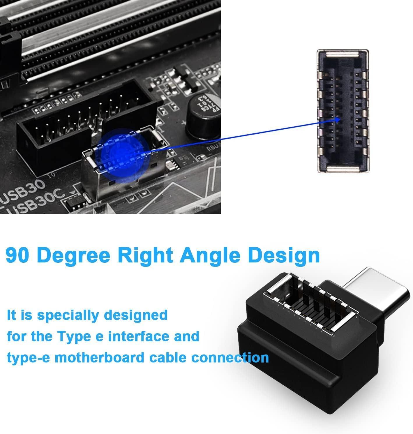 NÖRDIC Type E hunn til USB-C hann 90 graders vinklet adapter