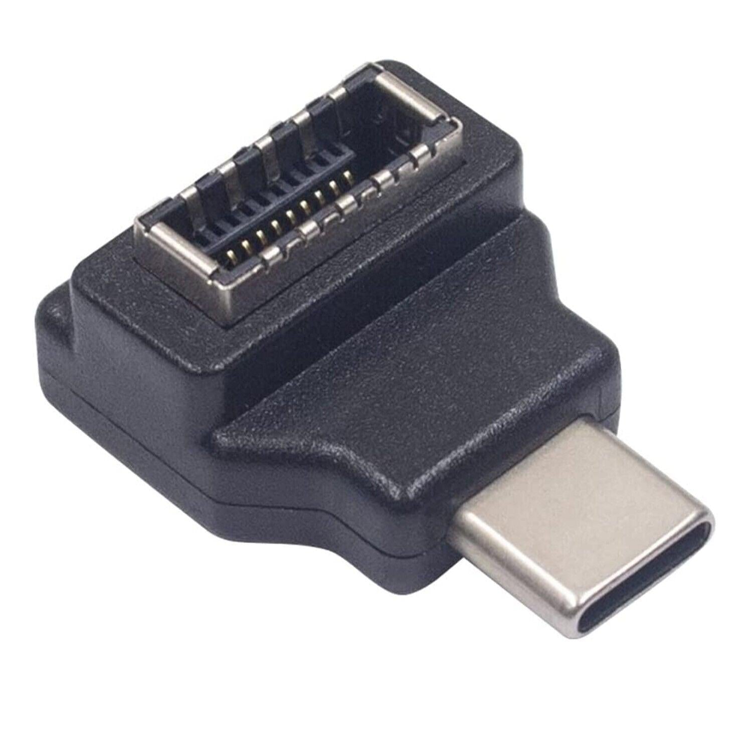 NÖRDIC Type E hunn til USB-C hann 90 graders vinklet adapter