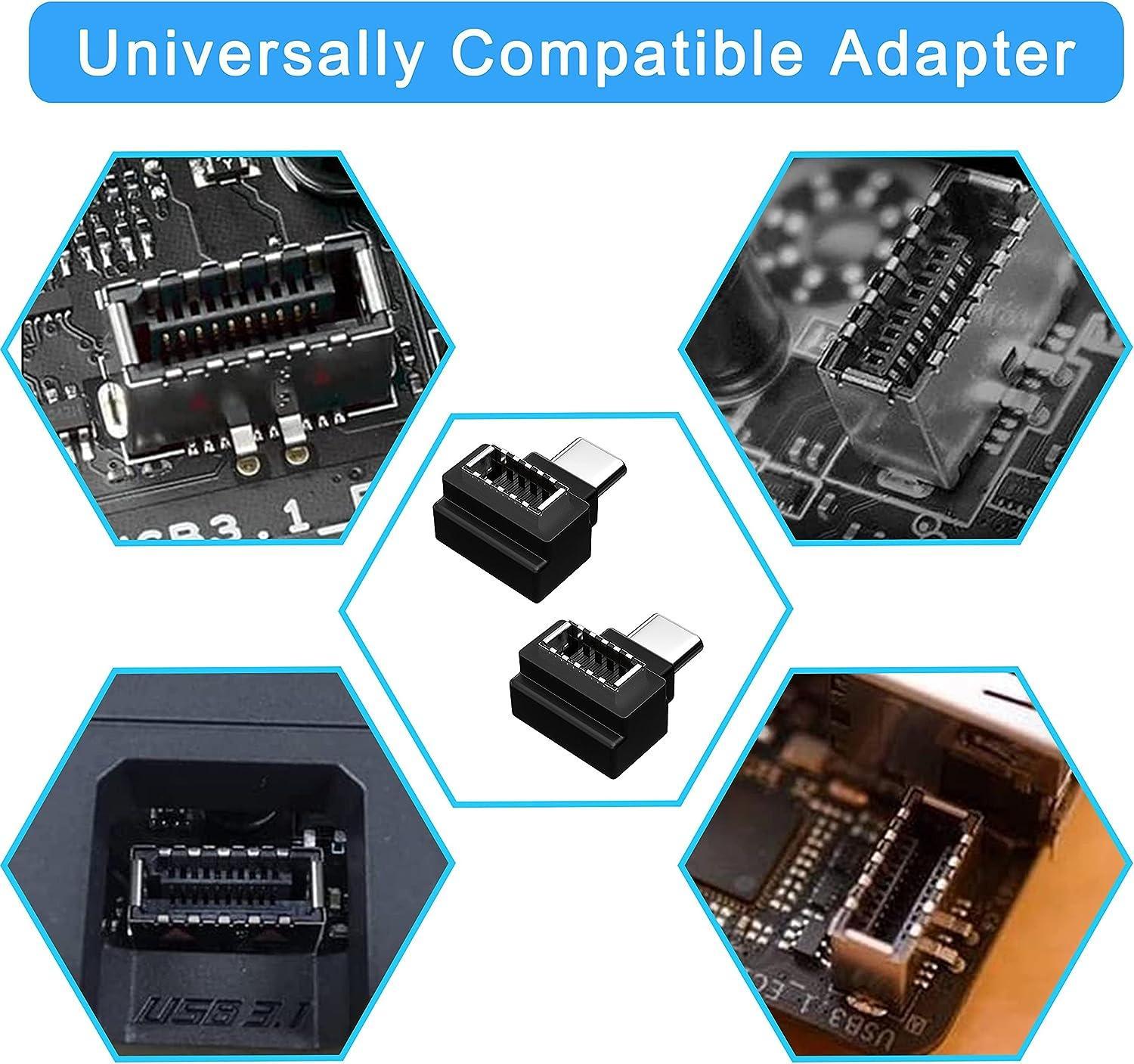 NÖRDIC Type E hunn til USB-C hann 90 graders vinklet adapter