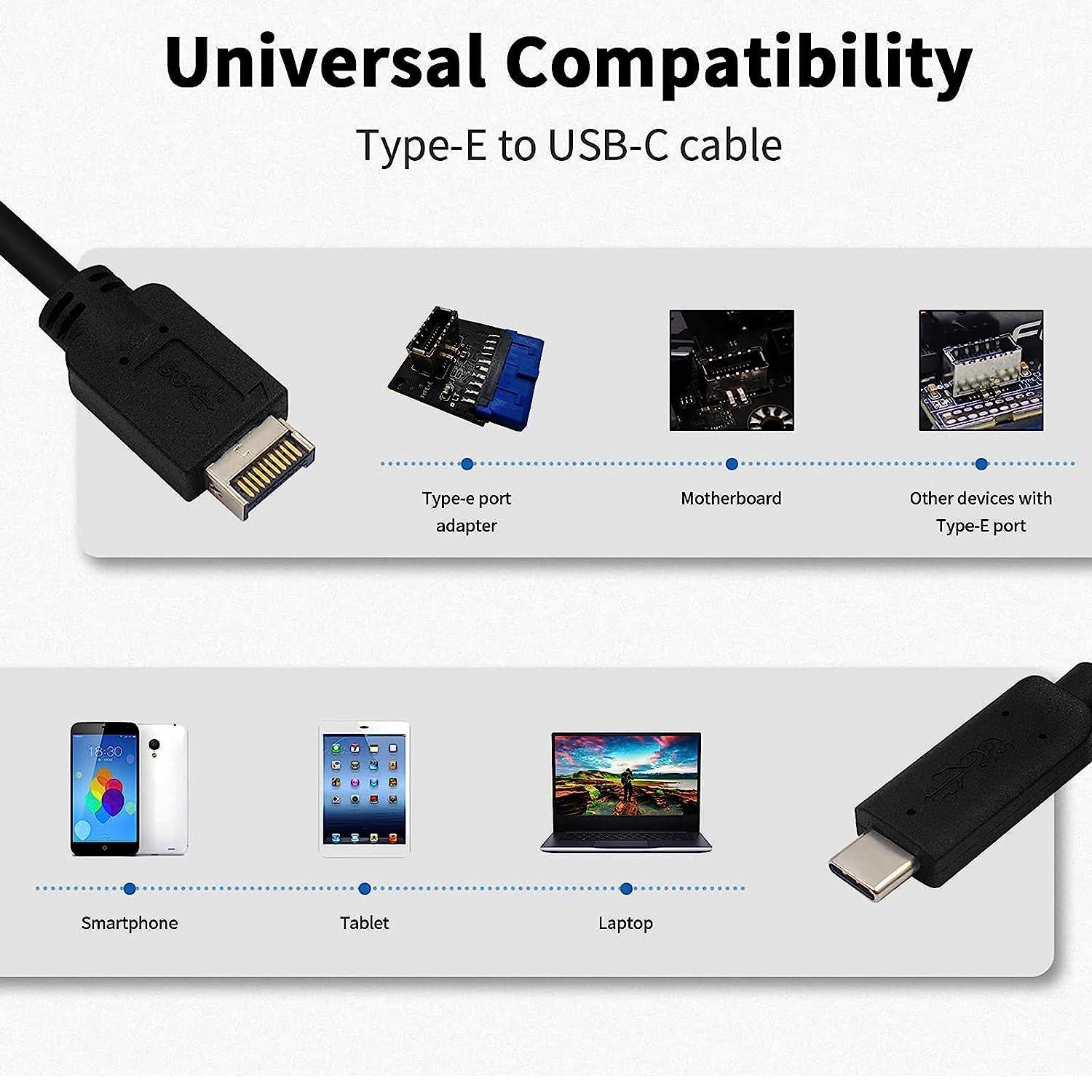 NÖRDIC Type E til USB-C flatkabel 50cm