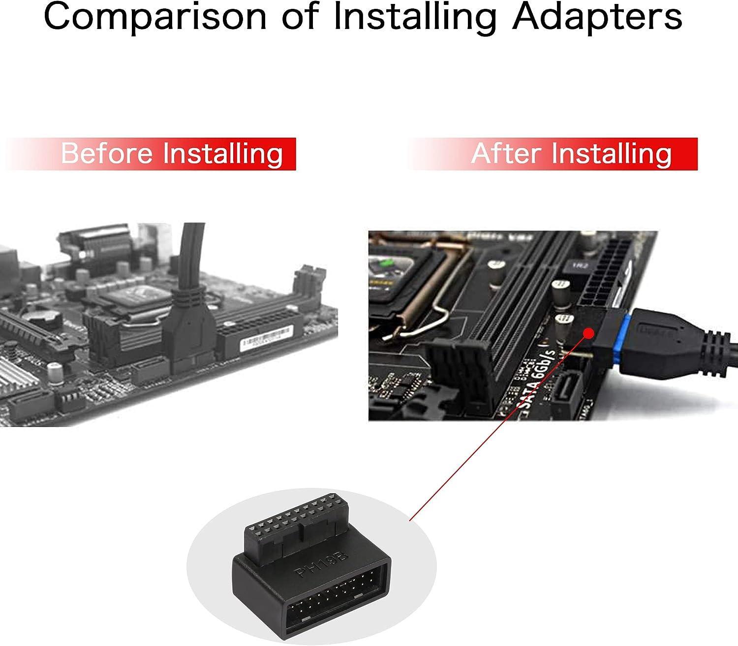 NÖRDIC USB3.0 adapter 19/20pin vinklet hann til hunn