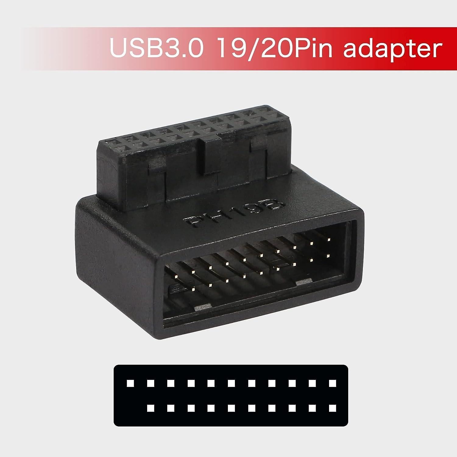 NÖRDIC USB3.0 adapter 19/20pin vinklet hann til hunn