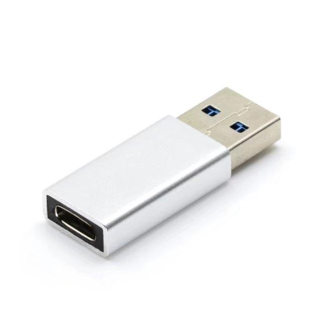 NÖRDIC USB3.2 Gen2 USB-C til USB-A-adapter 10 Gbps metall plass grå