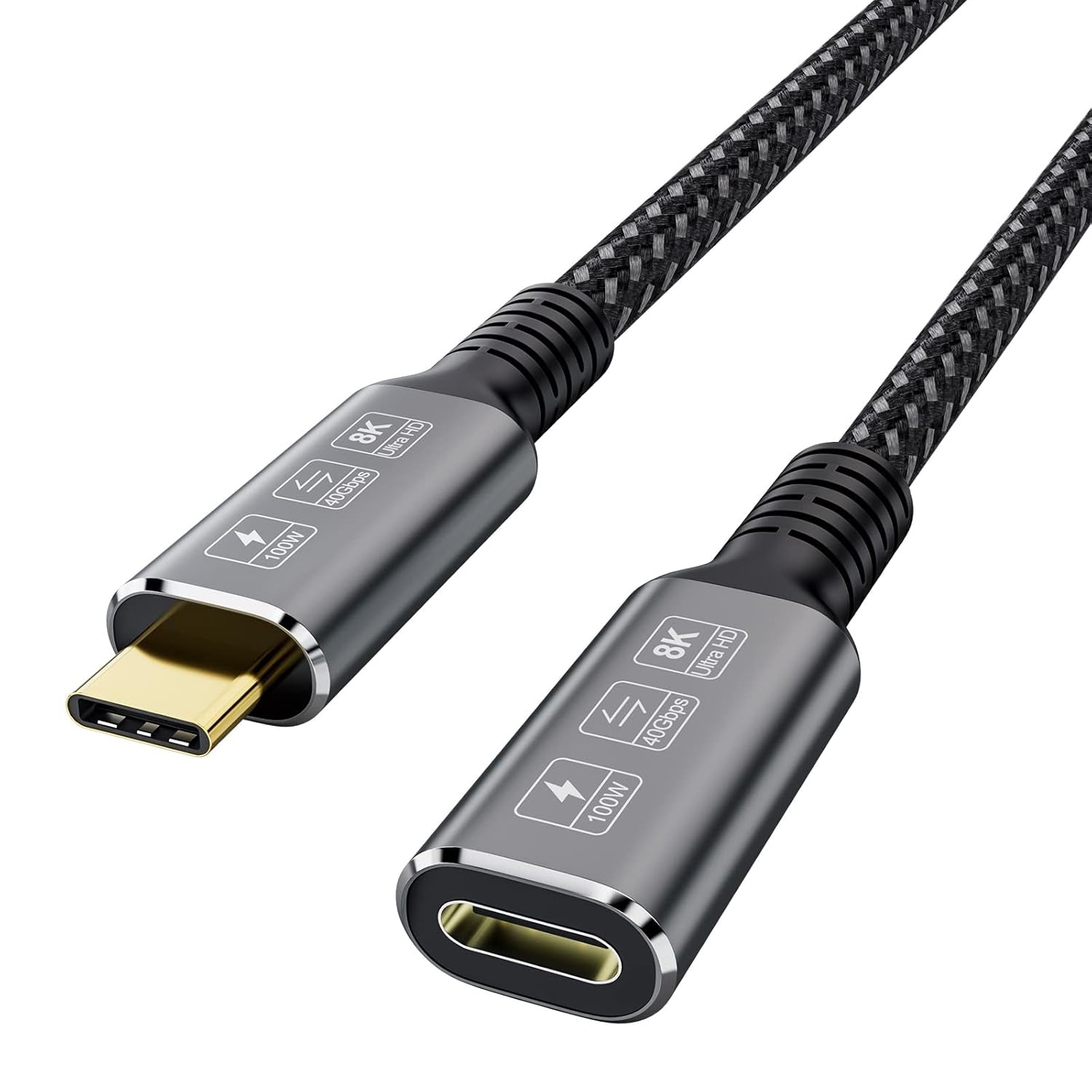 NÖRDIC USB 4 forlengelseskabel 2m 40Gbps 100W 8K60Hz