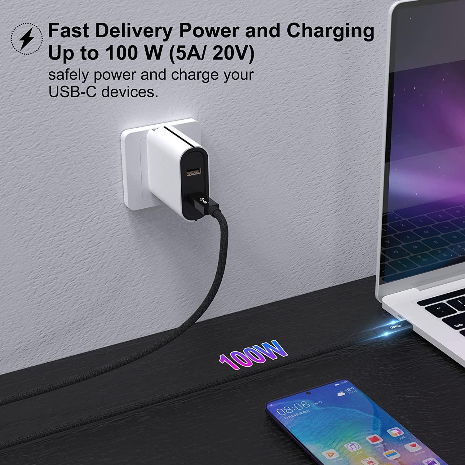 NÖRDIC USB4-kabel 25cm 40Gbps data 8K video PD 100W kompatibel med Thunderbolt 3